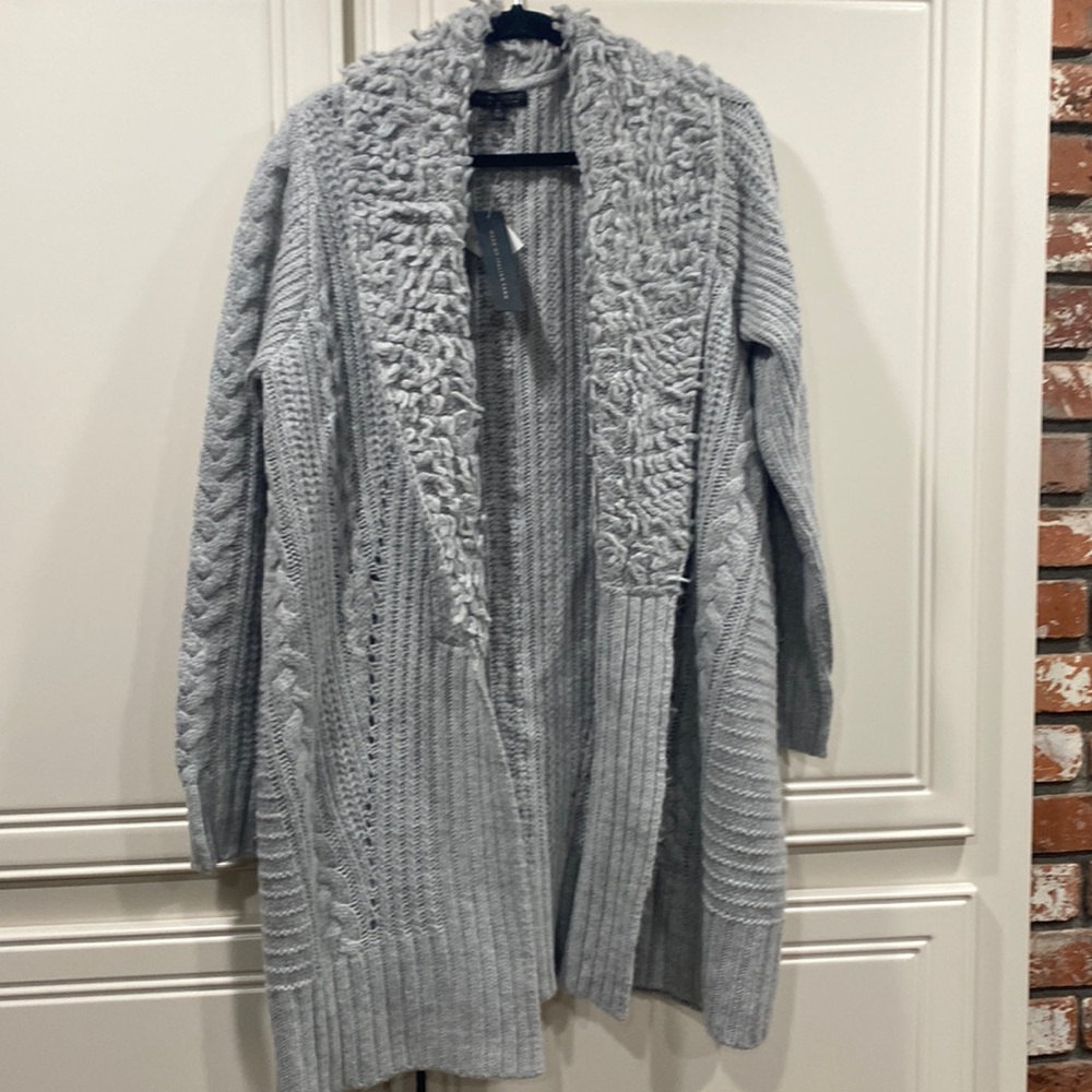 NWT banana republic grey open front sweater womens XL